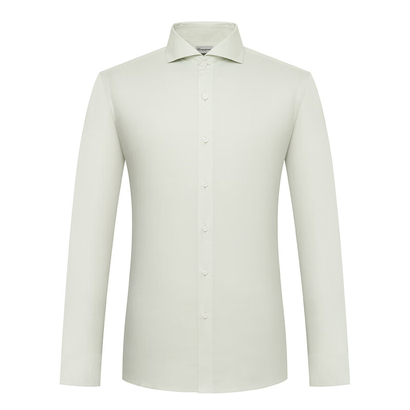 恺米切（CAMICISSIMA）【四季系列】男士免烫衬衫 浅绿色修身衬衣男 浅绿 40