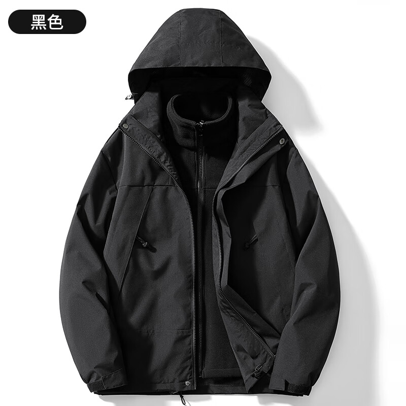 迈途三防冲锋衣春秋2025户外轻运动防水男女登山服拼色机能夹克外套D 绿色(三合一两件套/男女同款) XS