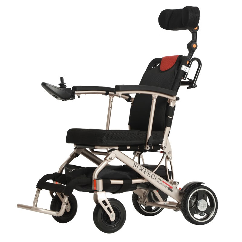 德国siweeci 电动轮椅车新款老年人可折叠可上飞机轻便锂电池双人老人残疾人四轮车仅重19公斤 12AH【旅行款】