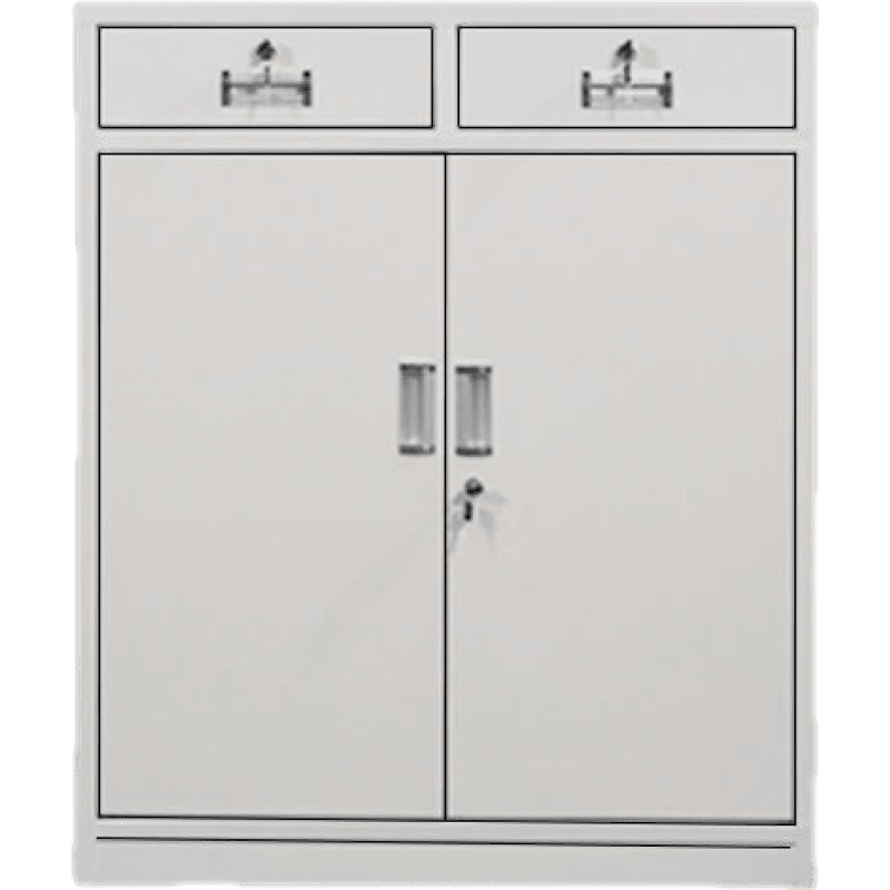 办公室加厚铁皮矮柜二抽文件柜带锁带抽屉家用诺森博兰 二斗下节 普通款