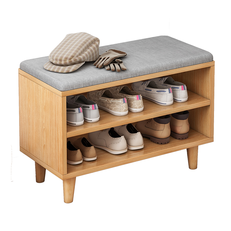 瑞象 换鞋凳家用门口软包坐垫鞋柜坐凳一体穿鞋凳进门凳可坐式换鞋凳子 40cm赛杉木色【有腿】