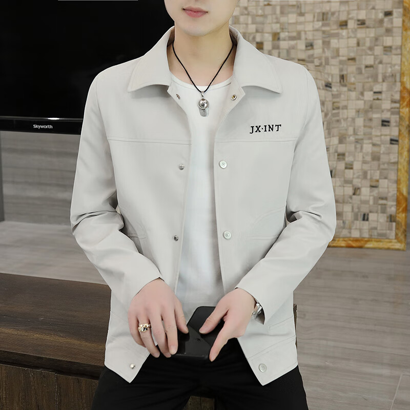 逗菁微胖男生显瘦穿搭外套男春秋上衣2023新款夹克单衣轻熟风男装春装