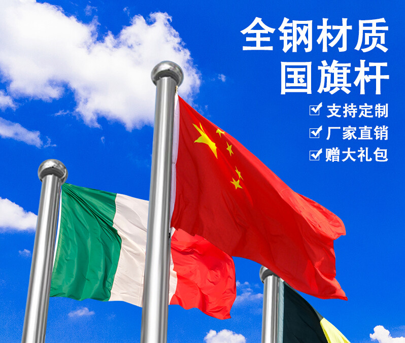 沃琳嗒 旗杆定制户外不锈钢升降杆锥形旗杆学校公司企业6米电动锥形