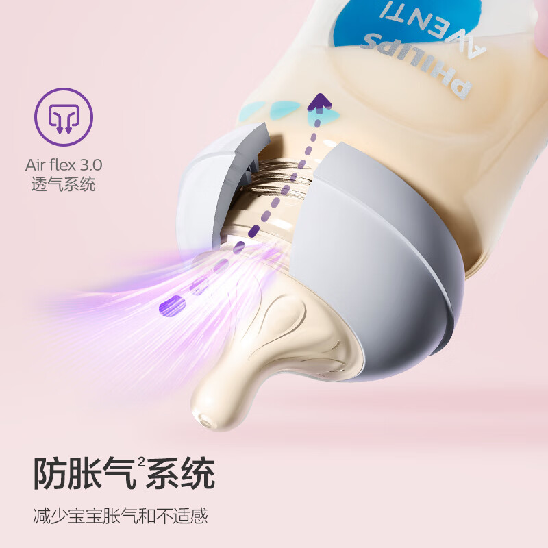 新安怡(AVENT)PPSU奶瓶新生婴儿宽口径防胀气奶瓶耐摔仿带奶嘴 SCY943/01艺术家 260ml 1-3月