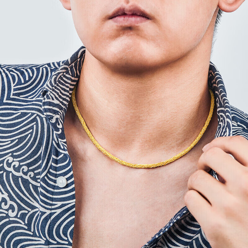 菜百首饰 黄金项链 肖邦大气男款项链 计价 约8.10克约40厘米情人节