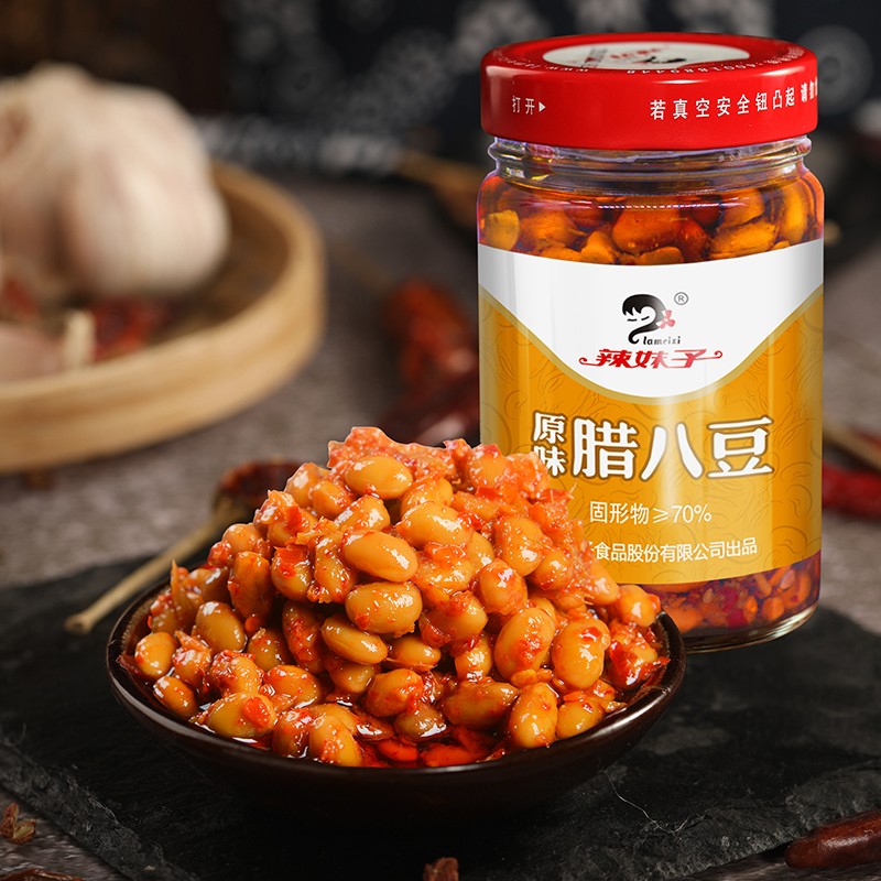 辣妹子 腊八豆258g/罐下饭菜拌饭酱 湖南特产紫苏辣酱去腥豆瓣酱佐餐