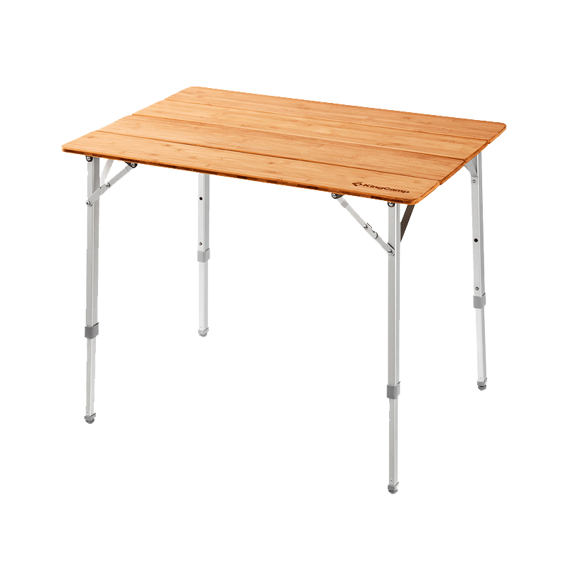 KingCamp折叠桌 户外桌椅便携式沙滩露营桌钓鱼烧烤野餐桌户外居家桌子 可调节高度 环保竹面桌 KC2018