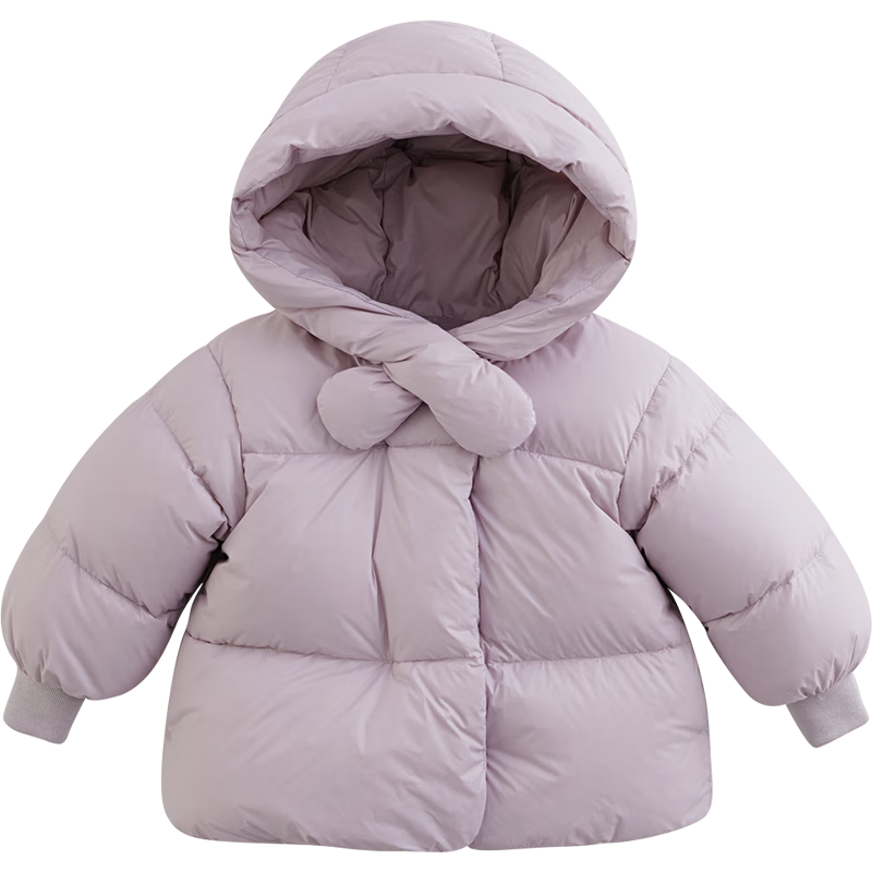 MARC&JANIE【三防石墨烯蓄熱】馬克珍妮童裝兒童冬裝女童羽絨服寶寶221870 纈草紫 80