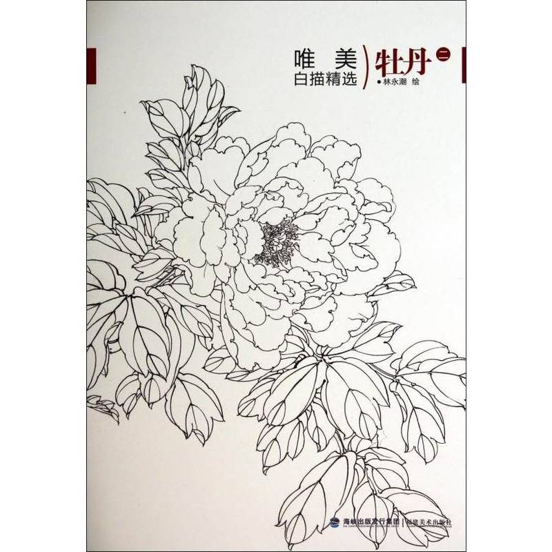 福建美术唯美白描精选 牡丹二 出版社书籍 国画技法解析花卉鸟工笔画