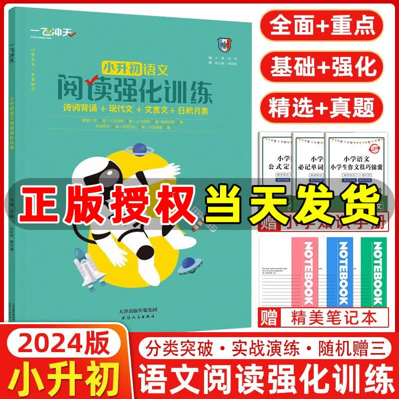 一飞冲天小升初语文阅读强化训练 诗词背诵现代文阅读文言文阅读 小升初语文阅读强化训练