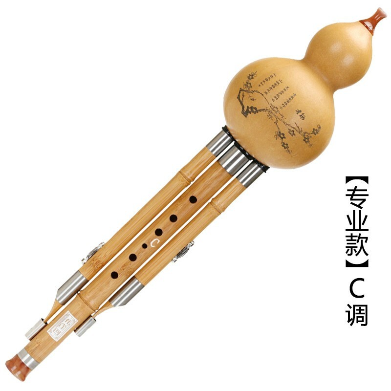 葫芦丝乐器c调降b调紫竹楠竹小学生入门自学 (专业款)(梅花傲雪)c调