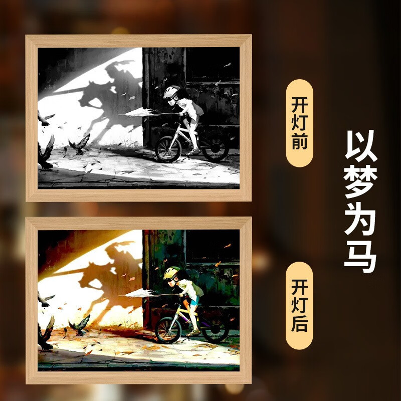 椽慕华剑来灯光画卧室床头小夜灯装饰画生日礼物送女友送男友可定制 以梦为马 8寸插电声控款22cm*17cm使用感如何?