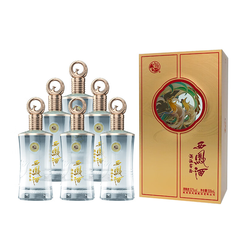 西凤白酒 彩韵东方52度凤香型年份酒 送礼聚会自饮 商务宴请 口粮酒 52度 500mL 6瓶