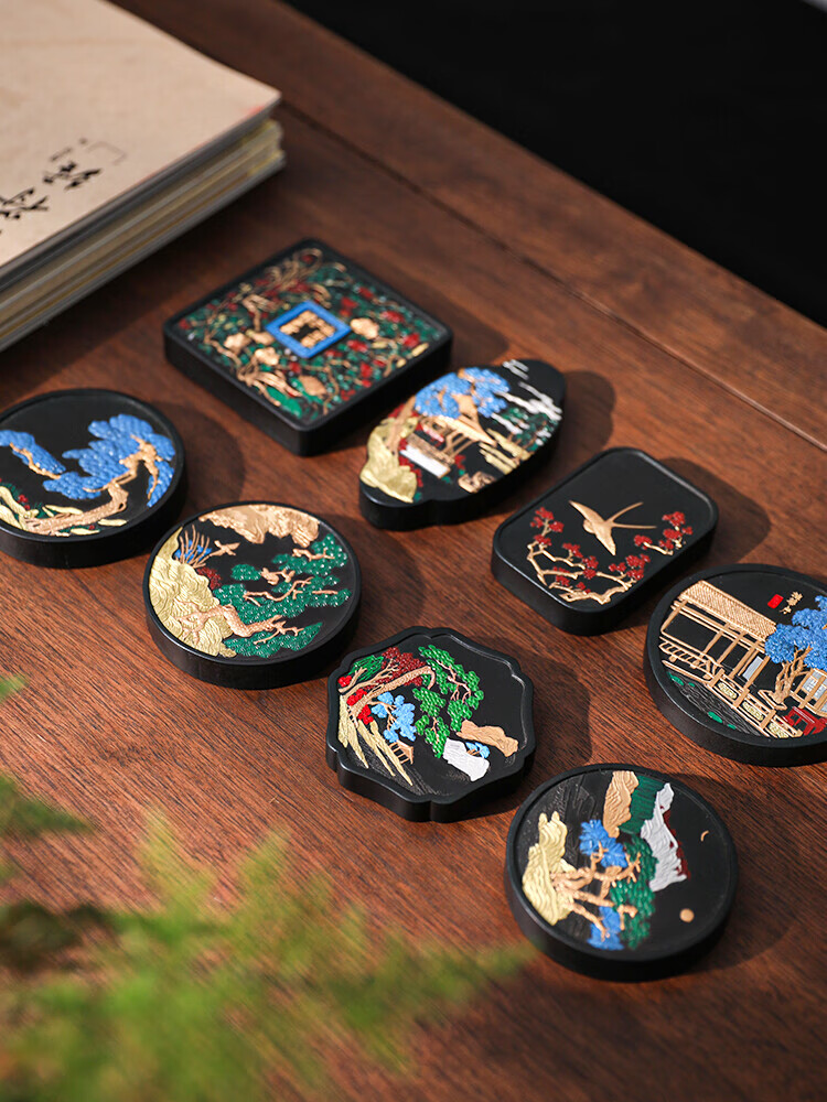 西泠印社 收藏级油烟墨 老墨块高档古徽墨礼品礼物送礼 文房四宝墨锭墨条大块墨程君房老墨版 唤卿呼子谓多事（龟裂效果）