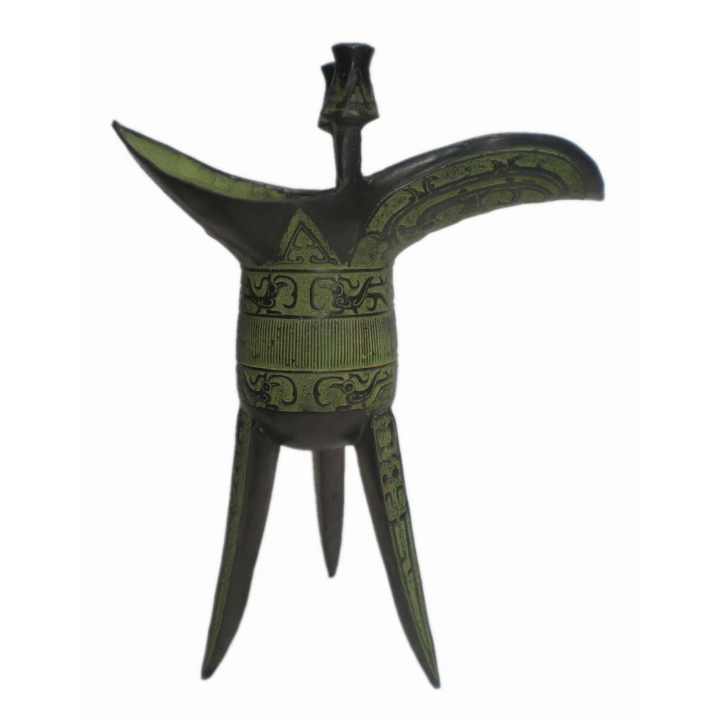 曲美思古玩 仿古青铜器工艺品摆件父辛爵 加官进爵步步高升古代酒杯