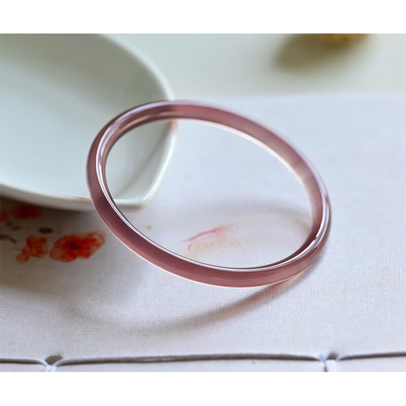 佩曼 叮当镯 紫水晶紫玉髓手镯紫玛瑙紫罗兰叮当镯冰种烟紫色细圆条水