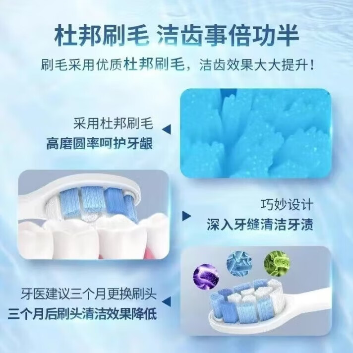 VALUABLETRY适配飞利浦电动牙刷头 牙龈护理型替换刷头适配HX5181 HX6730 HX5272 HX9911 HX3792 XH3326等系列 纯白 8支