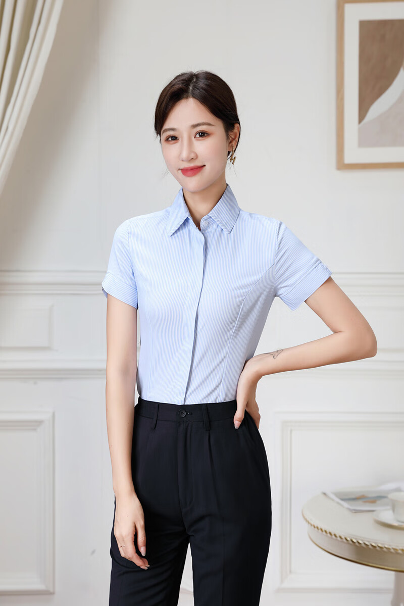 艾方鸟浦发银行工作服衬衫职业装男女浦发银行银行夏季修身免烫职业装
