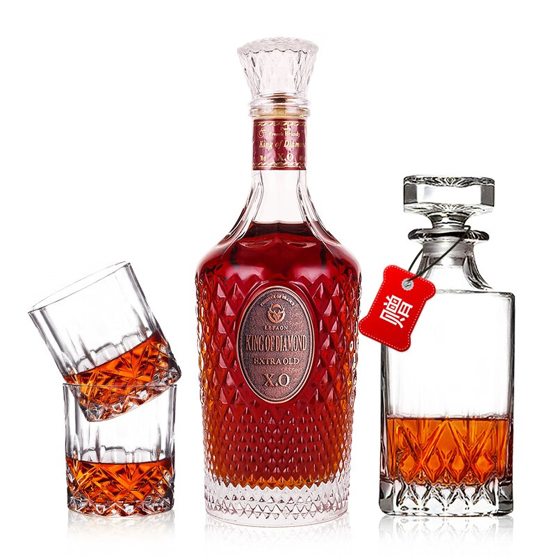 利枫钻石王xo洋酒白兰地40度法国进口单支700ml礼盒装dmdegozv