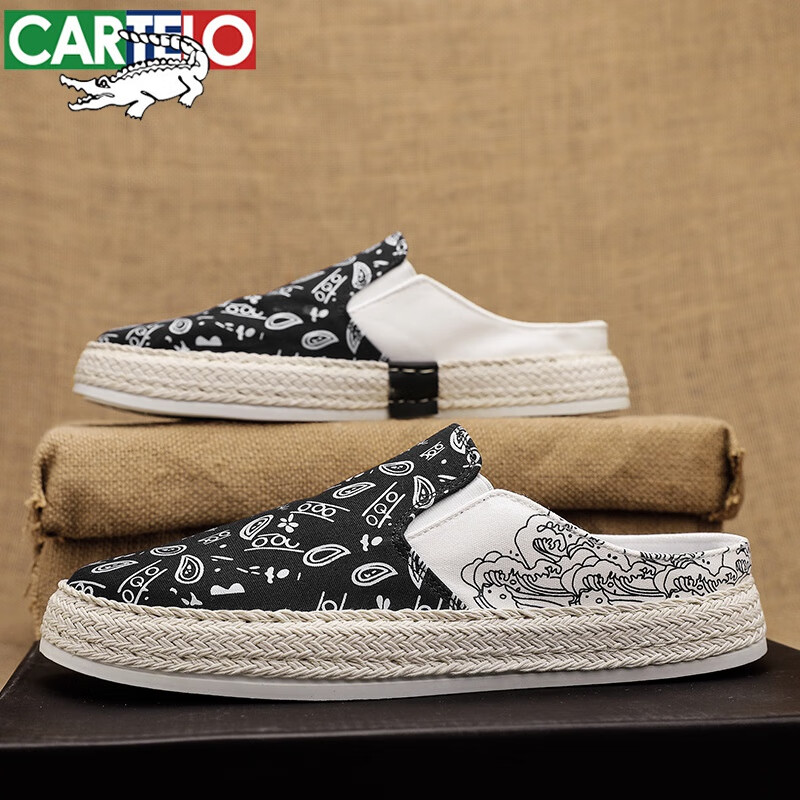 官方品牌真皮帆布男鞋春季百搭休闲板鞋一脚蹬夏季透气老北京布鞋 yg