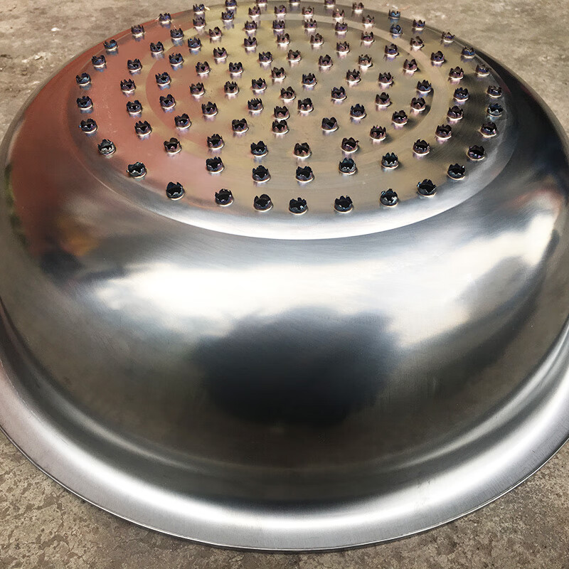 妙普乐做疙瘩汤专用漏勺 凉虾漏盆带尾巴 专用手工敲孔盆 娃娃鱼漏盆