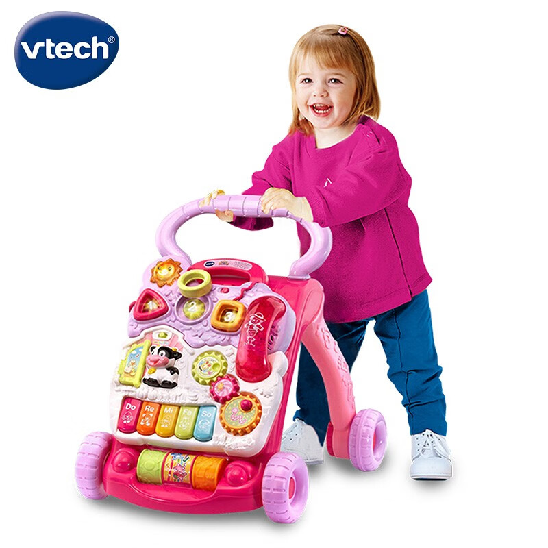 伟易达（VTECH）婴儿玩具 多功能学步车手推车宝宝助步车6-30月新生儿生日礼物 多功能学步车（粉色）