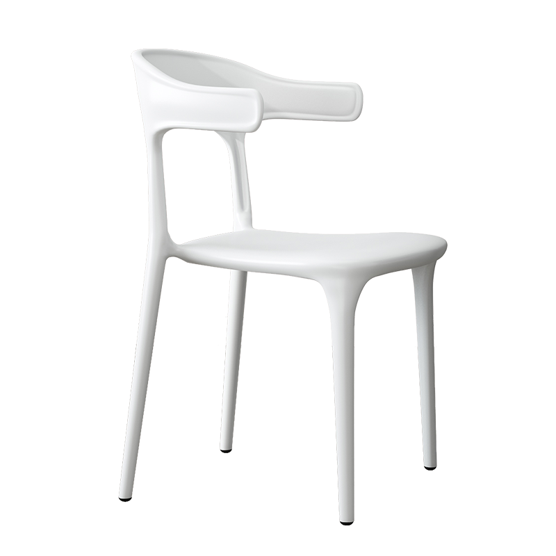 普派椅子北欧加厚塑料牛角椅舒适靠背现代简约靠椅成人胶椅家用塑胶餐椅 黑色