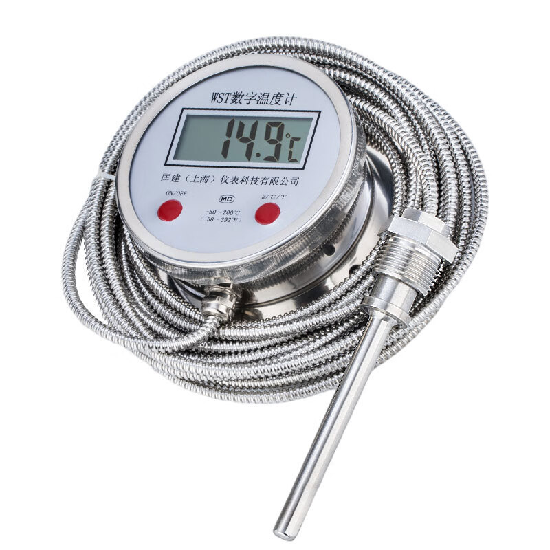 数显数字温度计dtm491高精度数字温度计带探头不锈钢工业温度表 1米线