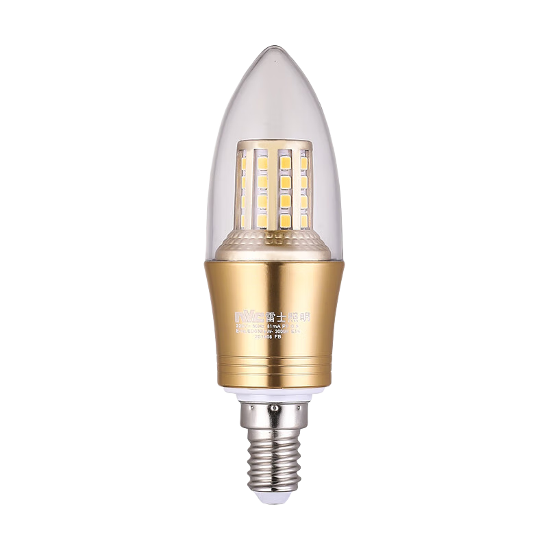 雷士照明 e27e14螺口LED灯泡吊灯白光光源家用超亮节能蜡烛灯尖泡（其它、9瓦三色光LED灯泡、其它）