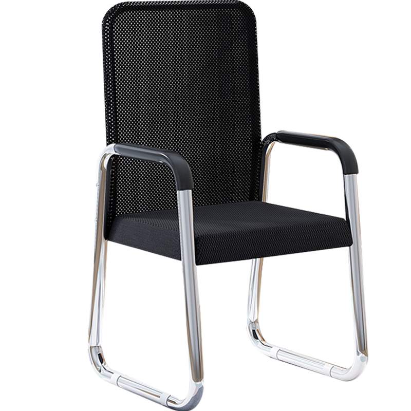 舒客艺家 办公椅家用电脑椅子职员椅会议椅简约座椅靠背椅子简易培训椅 黑色网布-加固款
