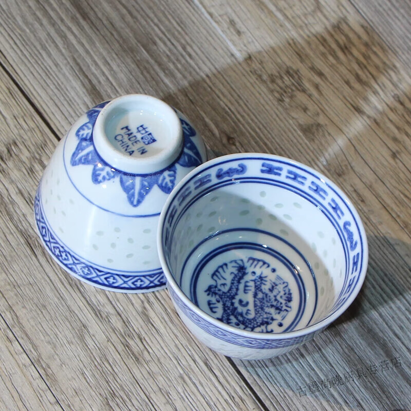 雅空青花瓷白酒小口杯 小青花酒杯传统复古中式青花瓷小酒杯白酒杯 50