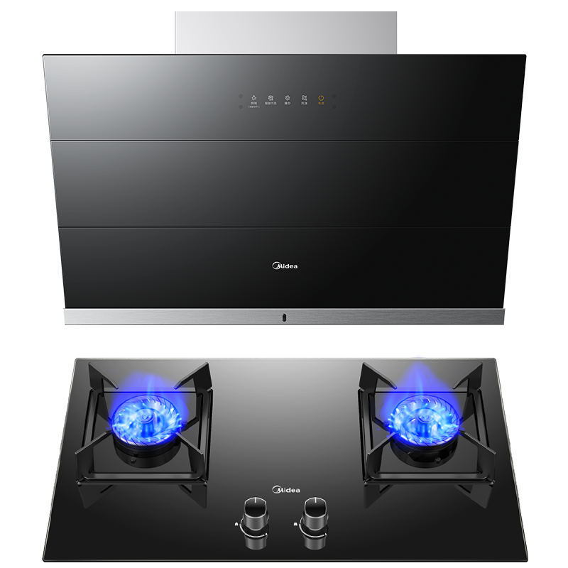美的(midea) 侧吸式家用厨房抽油烟机 21立方大吸力抽油烟机灶具 自动