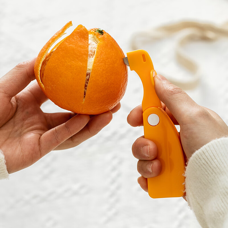 下村（SHIMOMURA）日本进口多功能剥橙器橙子柚子去皮器不锈钢开橙器去皮刀削皮器