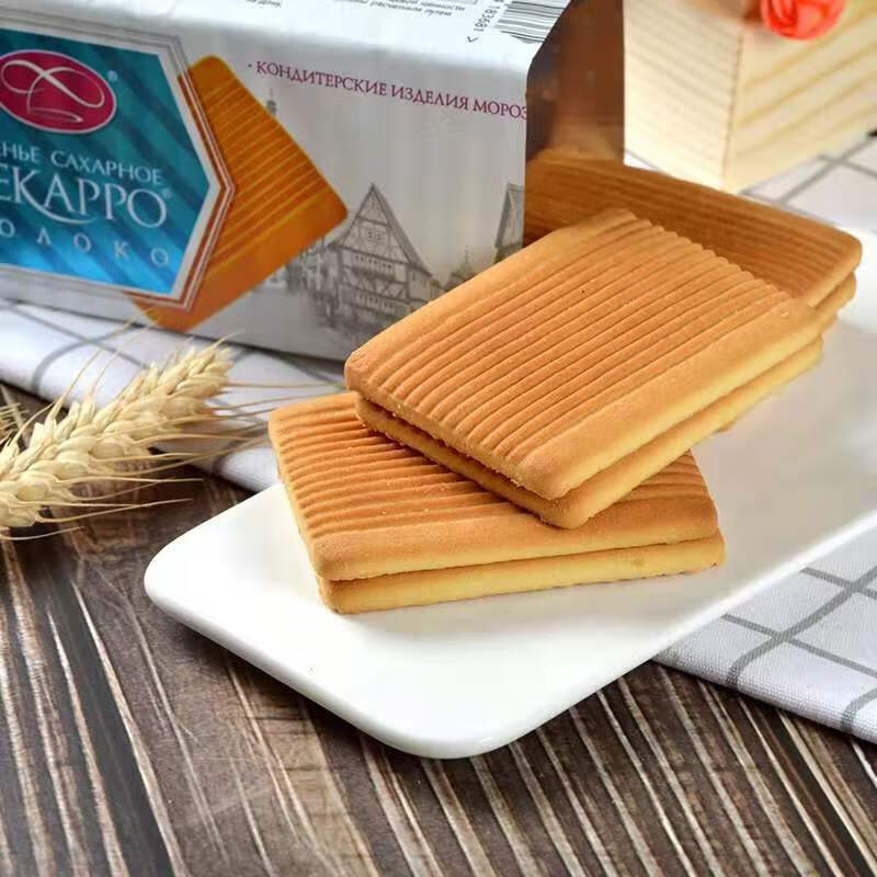 俄罗斯刺猬饼干 莫洛佐夫牌进口面包师曲奇奶香营养饼干380克零食 白皮牛奶味