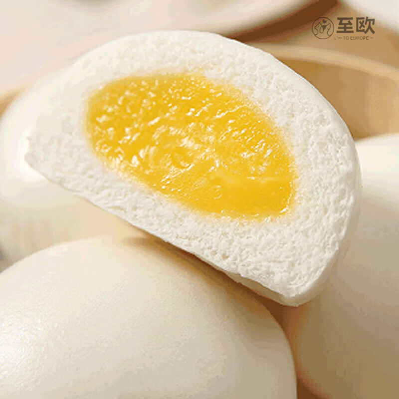 三全奶黃包流心豆沙包快廚早餐商用家用半成品包點(diǎn)速食饅頭卡通包 三全奶黃包3斤/包(約50個(gè))