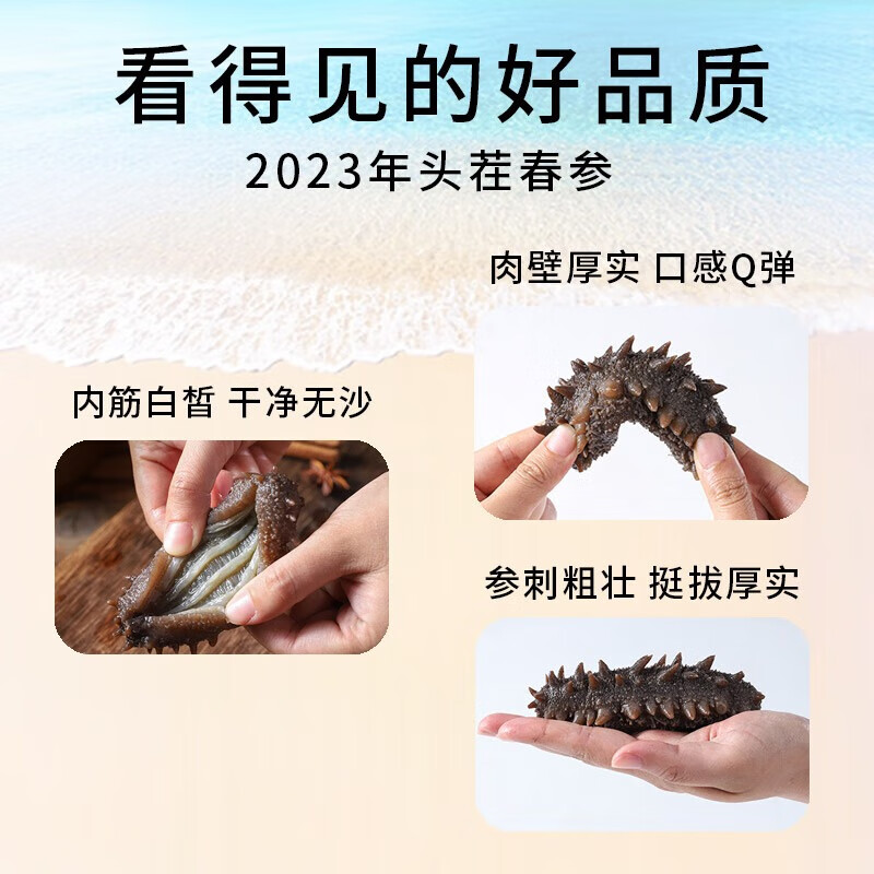 典品堂大连底播即食海参新鲜辽刺参海鲜水产礼盒厂家直发礼盒 即食海参500g 20-24只 1斤