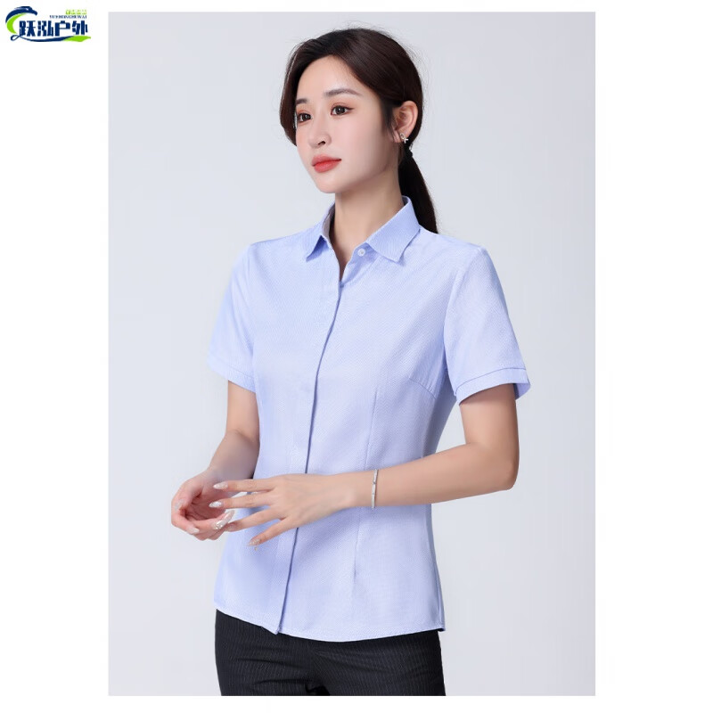 吉兴久农行工作服巴慕拉农行衬衣农业银行行服蓝色衬衫工作 新款蓝色