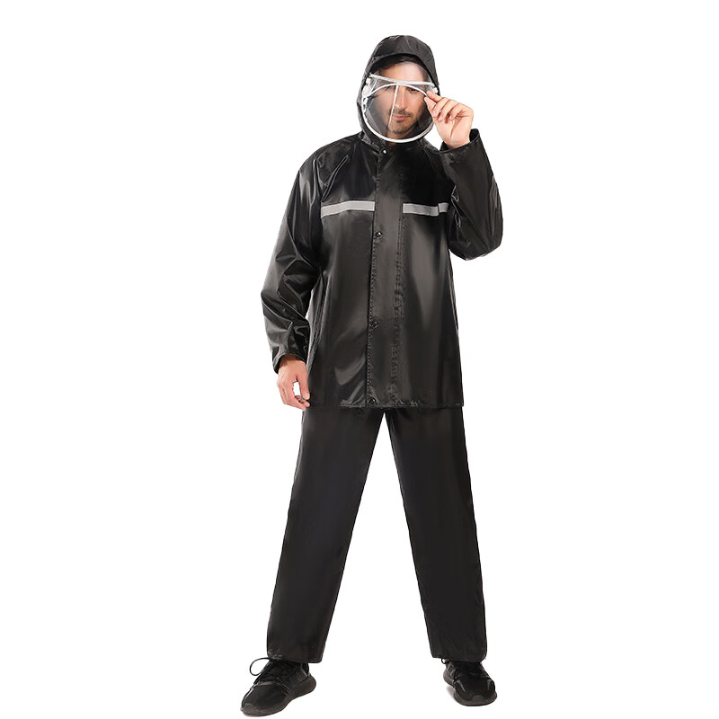 户外骑行反光分体式雨衣雨裤套装 牛津单层双帽沿套装xxl号 一套价