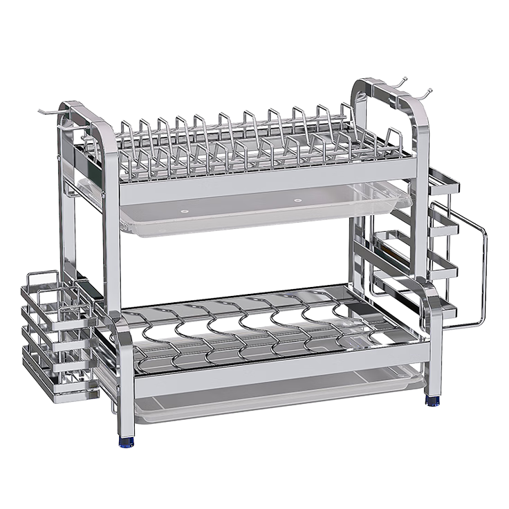 四季沐歌304不锈钢厨房置物架碗架碗盘收纳碗筷置物架放碗柜收纳用具大全