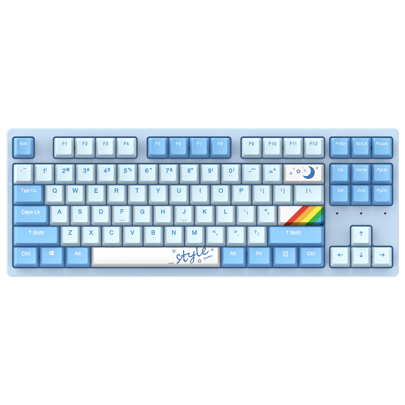 Dareu 达尔优 A87 天空版 87键 有线机械键盘 蓝色 达尔优天空轴 单光