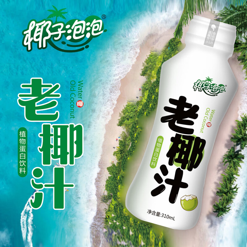 椰子泡泡椰奶老椰汁饮料310ml小瓶装椰子汁植物蛋白饮品 老椰汁310ml*6瓶