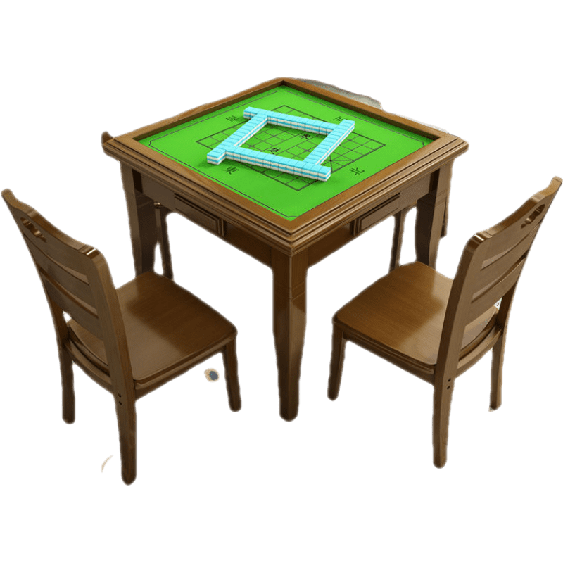 斯驼尔 实木麻将桌餐桌两用简易手搓家用正方形棋牌桌象棋手动麻将扑克桌 胡桃色 单桌
