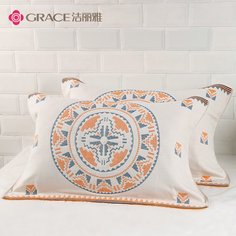 洁丽雅 Grace 新疆棉纯棉枕巾一对装 全棉纱布简约北欧高档枕头巾枕芯盖巾  52*76cm怎么样,好用不?