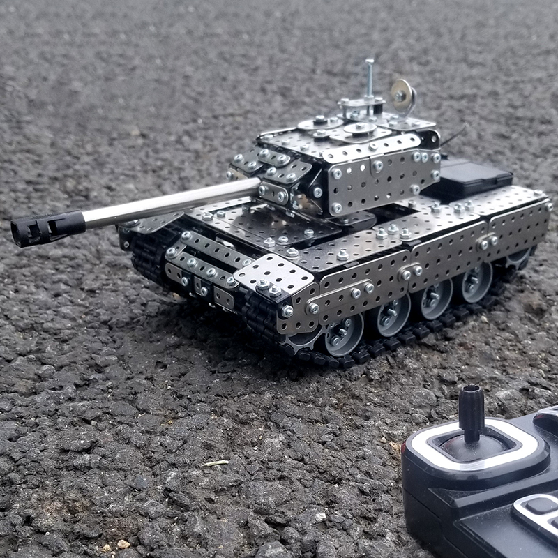 金属积木拼装遥控坦克车模型机械拆装成人高难度组装玩具男孩礼物 遥控版主战坦克（956PCS）