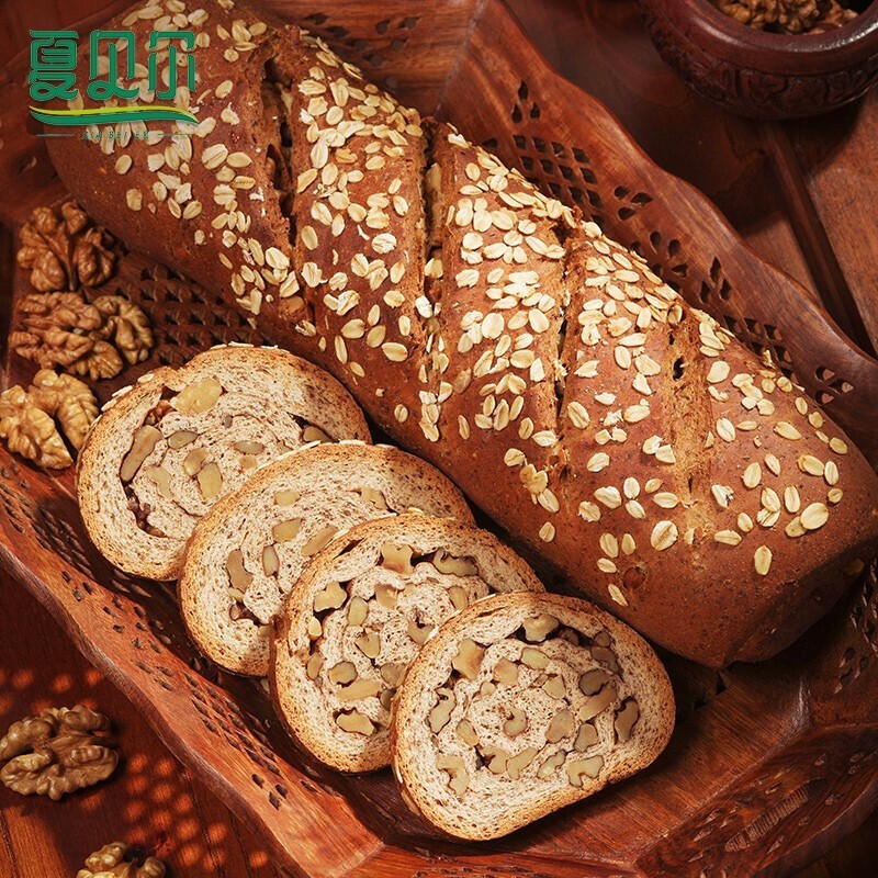 夏贝尔新疆果仁大列巴 黑麦原味营养早餐切片面包 早餐坚果列巴 黑麦