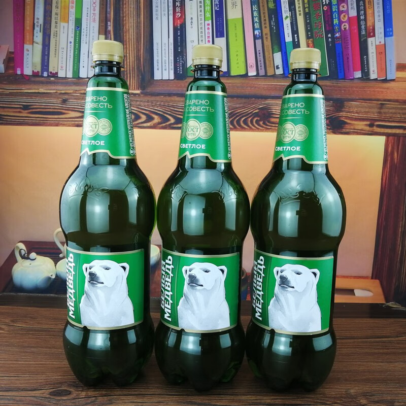 贝里麦德维1.5升*6桶1500ml俄罗斯进口大白啤酒精酿熊啤酒牌黄啤 大白*1500ml 新日期1 1500mL 3桶