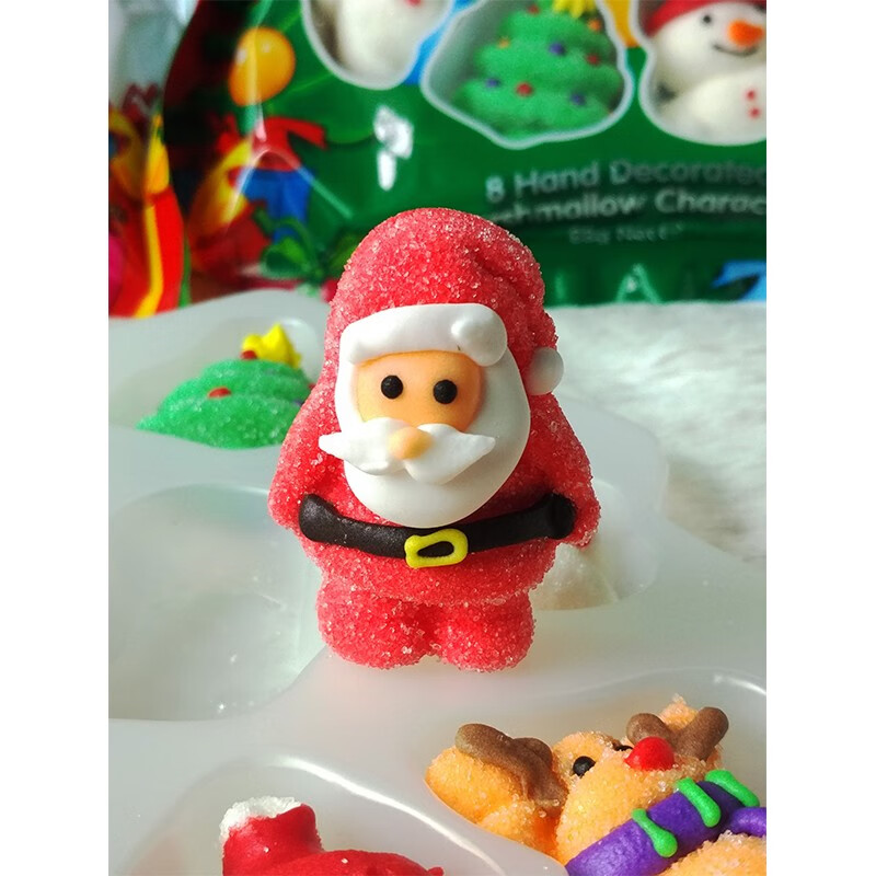 脱普 圣诞树棉花糖卡通可爱糖果儿童零食圣诞节小礼物创意雪人 6颗