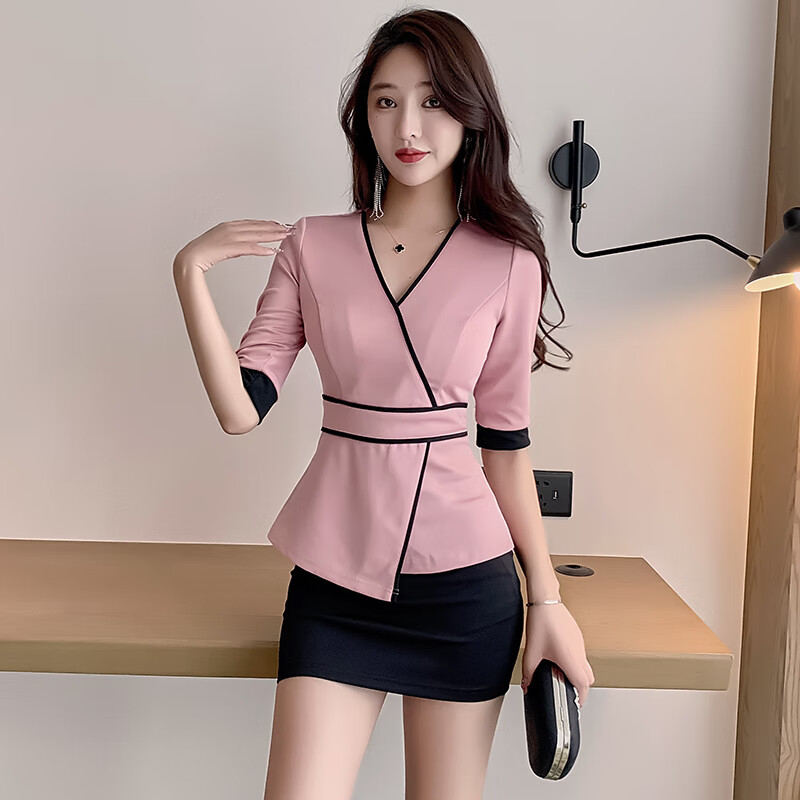 半粒新款足疗店足浴技师工作服女性感显瘦气质养生服按摩沐足工衣套装