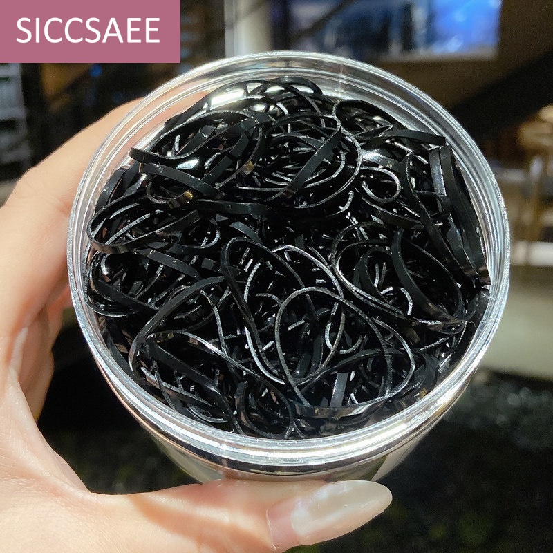 siccsaee 小橡皮筋女扎头儿童发圈基础头绳2024年韩国一次性黑色简约
