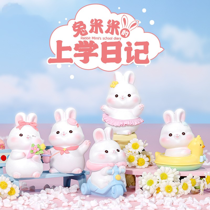 好沐音(haomuyin)卡通可爱小兔子盲盒玩具公仔男女孩儿童隐藏款摆件